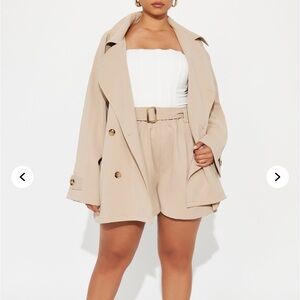 Beige Trench Coat and Shorts Set NEW! Spring!!